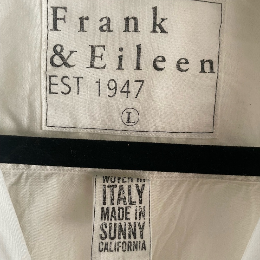 Frank & Eileen White Shirt Short Sleeve Button down Shirt Size L